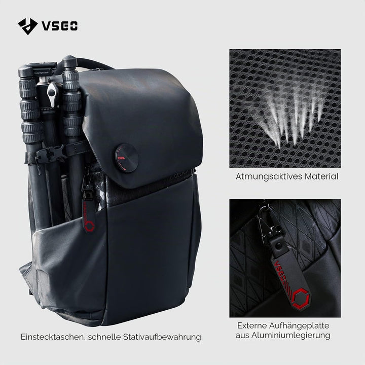 VSGO Camera Backpack Professional DSLR/SLR 20L Large Capacity Backpack Compatible with Sony Canon Ni