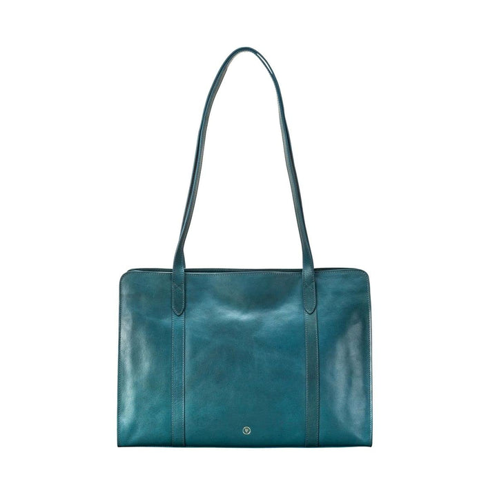 Maxwell Scott Handgefertigte Damen Leder Tote Handtasche Rivara in Petrol Blau, Petrol