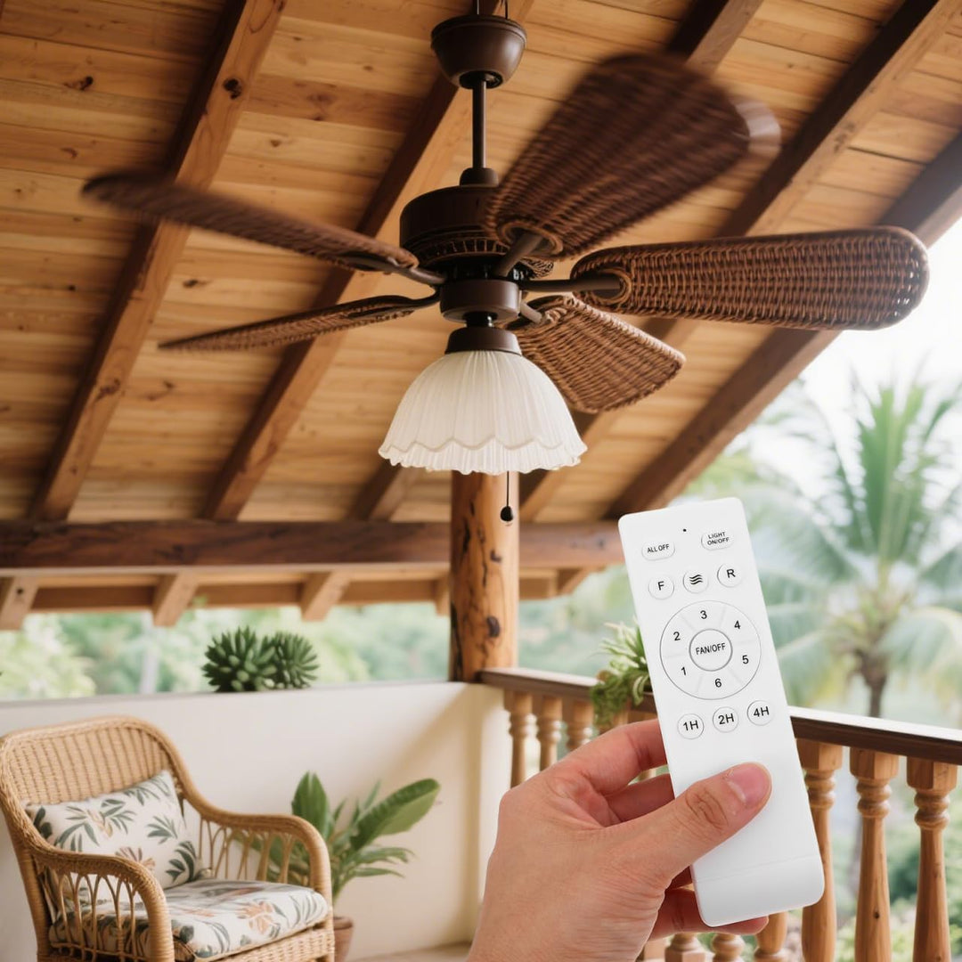 jojofuny Deckenventilator-Fernbedienung: Universal Fernbedienung – 1/2/4-Stunden-Zeit- und Geschwind