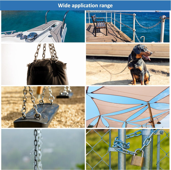Constrabo® | Edelstahlkette kurzgliedrig DIN 766 | 3,0 m Ø 5 mm | Edelstahl 316 (V4A) | Rostfreie Ed