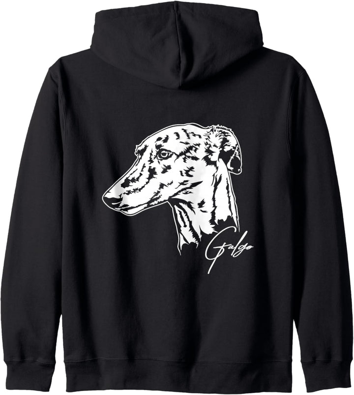 Galgo Portrait Hundeportrait Galgo Espanol Windhunde Hunde Kapuzenjacke