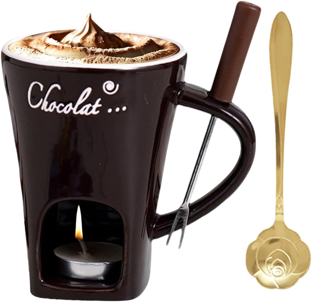 Schokoladen-Fondue-Tasse – kleine Keramik-Simmerbecher, Schokoladenschmelzbecher | für Käse, Karamel