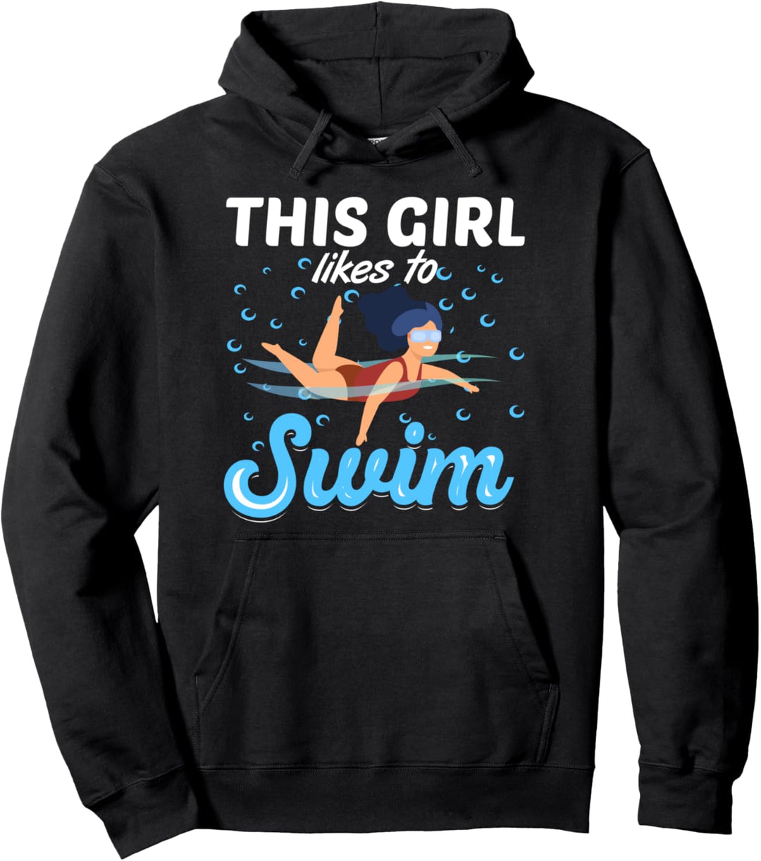 Dieses Mädchen schwimmt gerne Pullover Hoodie