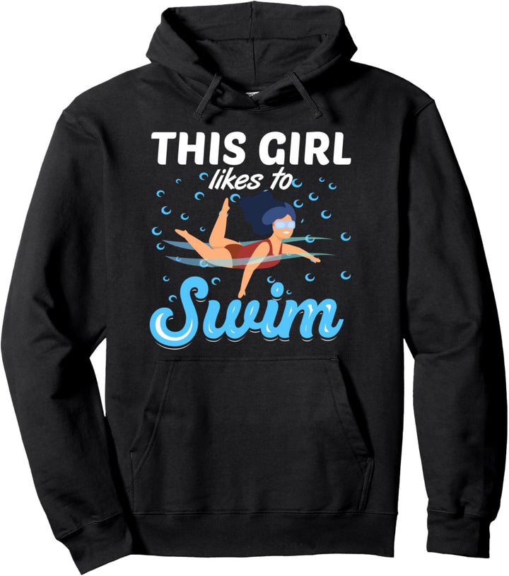 Dieses Mädchen schwimmt gerne Pullover Hoodie