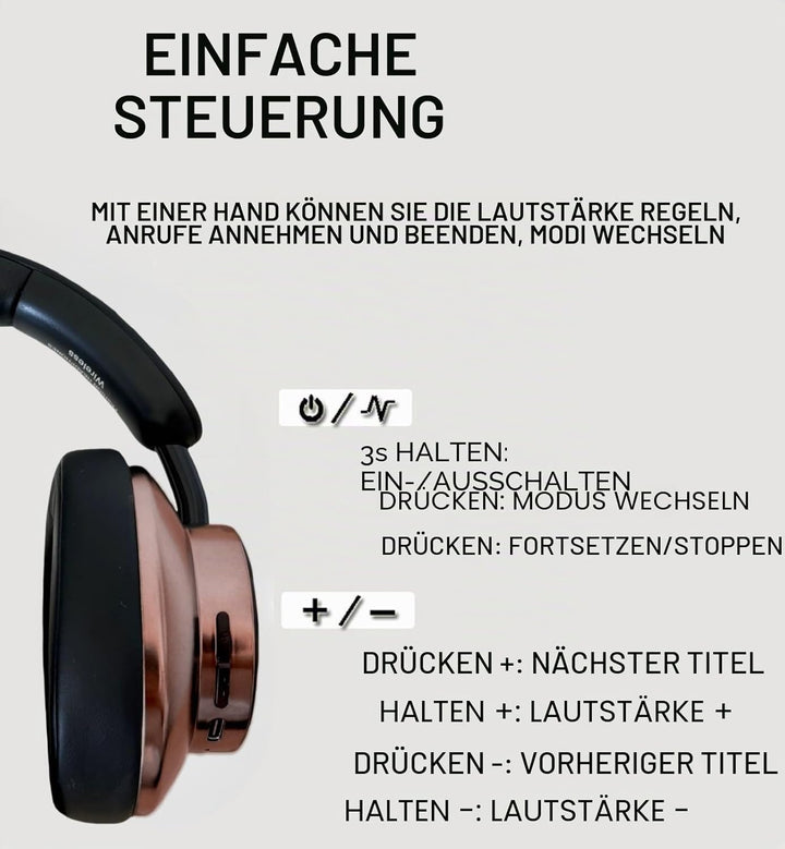 Next Destination Premium Bluetooth Wireless Kopfhörer Diadema (Over-Ear), Noise Cancelling, Kabellos
