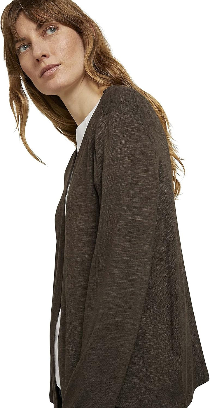 TOM TAILOR Damen 1025786 Cardigan T-Shirt, 10669-Grape Leaf Green, S