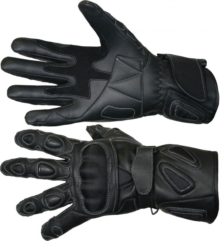 German Wear Motorradhandschuhe Motorrad Biker Lederhandschuhe Schwarz 8=m, 8=m