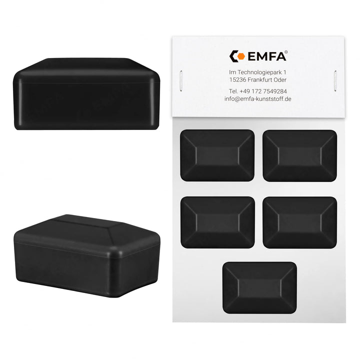 EMFA Zaunpfahlkappe rechteckig 40x80 mm Schwarz 5 Stück Pfostenkappen Kunststoff Pfostenkappen Abdec