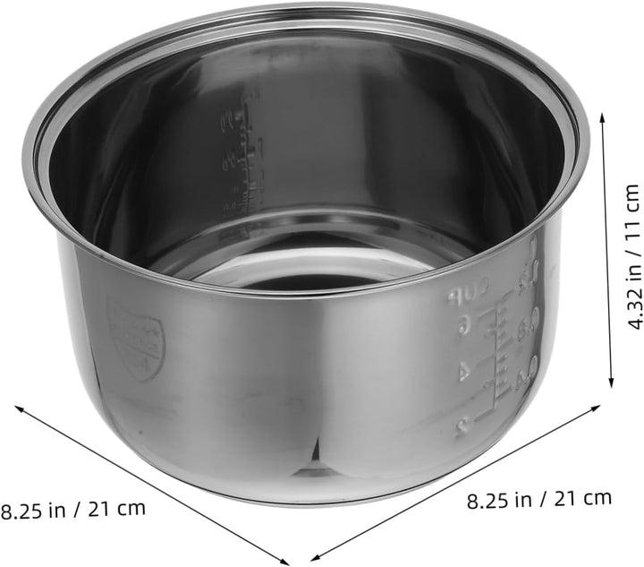 UPKOCH Innenkochtopf Aus Edelstahl 3 L Reiskocher-Innentopf Polierte Oberfläche Kochtopfeinsatz Wied