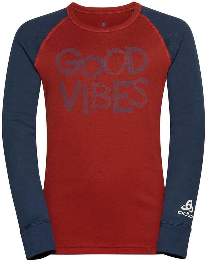 Odlo Unisex Kinder Active Warm Eco_159309 Funktionsunterwäsche Langarm Shirt 116 Blue Wing Teal - Ke