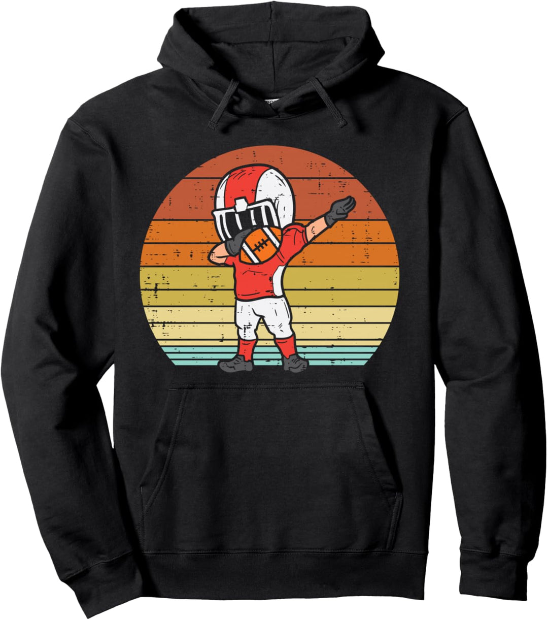 Dabbing American Football Spieler Sunset Retro Dab Dance Jungen Pullover Hoodie