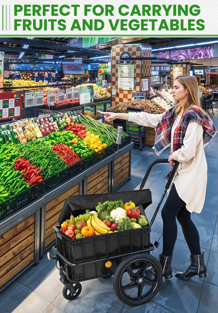 SEPNINE® 2in1 Einkaufstrolley mit 86L Kapazität, Handwagen mit Schiebebügel, bis 40kg belastbar, Tro
