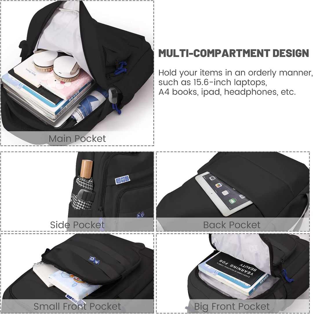 Amythe Schulrucksack Mädchen Teenager, Wasserdicht Daypack, Leichter Schulranzen Mädchen Jungen mit