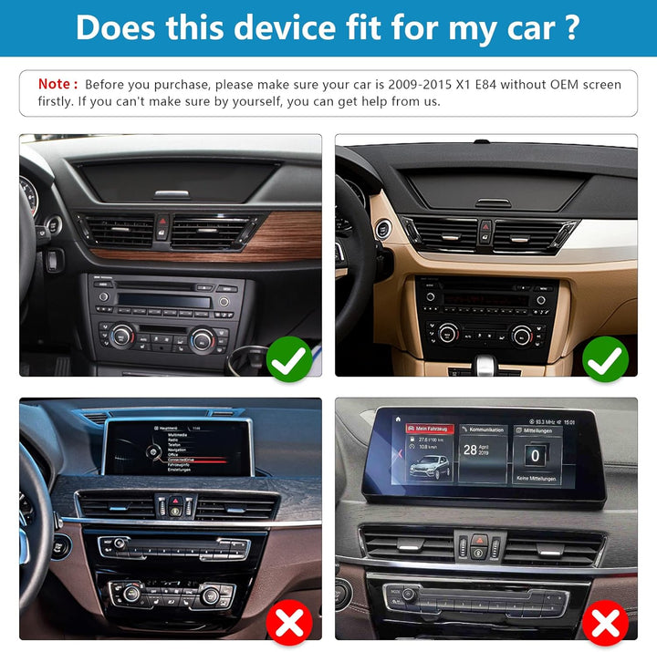 Autoradio 10,25-Zoll-Touchscreen mit kabellosem Carplay und Android Auto für 2009-2015 BMW X1-Serie