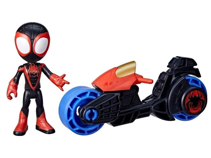 SPIDEY AND HIS AMAZING FRIENDS Marvel Miles Morales: Spider-Man Action-Figur, Spielzeug-Motorrad, Sp