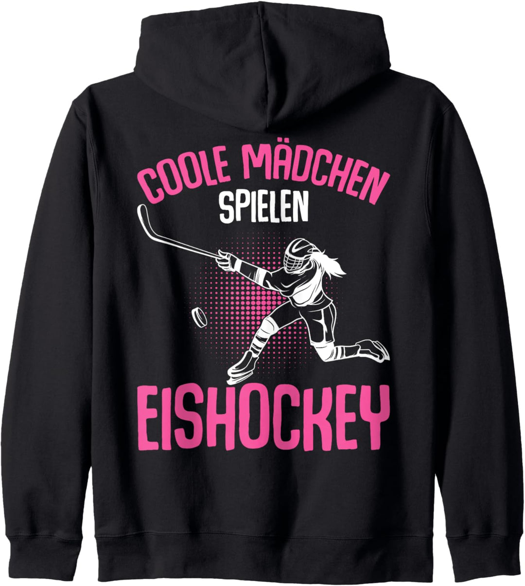 Coole Mädchen spielen Eishockey Hockey Eishockeyspielerin Kapuzenjacke