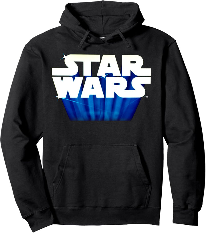 Star Wars Logo Glowing Blue Pullover Hoodie