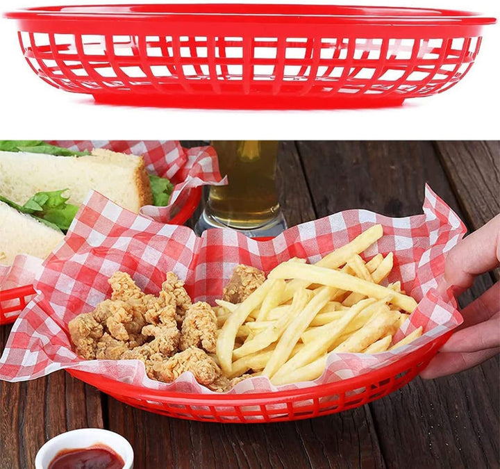 12 Stück Pommes Körbchen, Pommesschalen, Brotkorb, Servierkörbchen, Fingerfood Schalen, Fast Food Ko