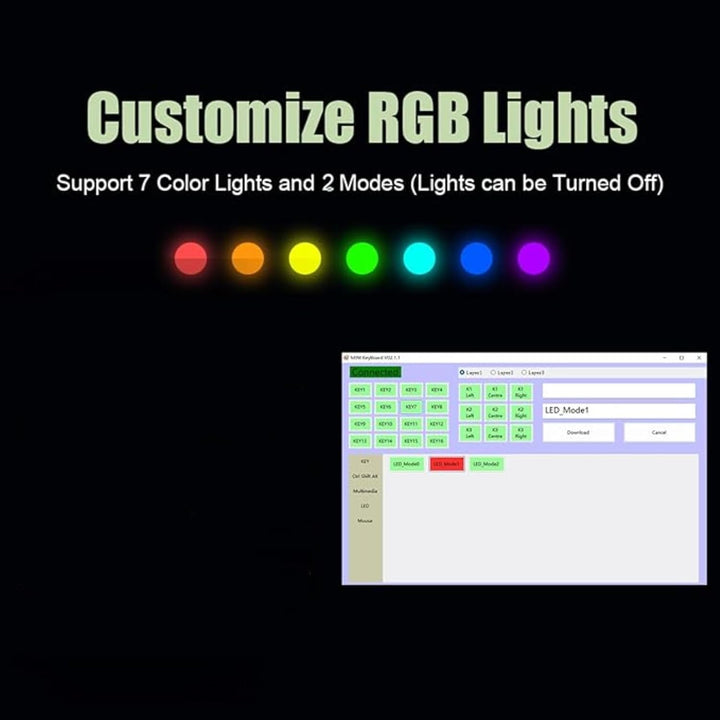3 Tasten Mini Tastatur - Copy Paste Cut - Mechanische RGB Gaming Tastatur, Programmierbar, Makro, Be