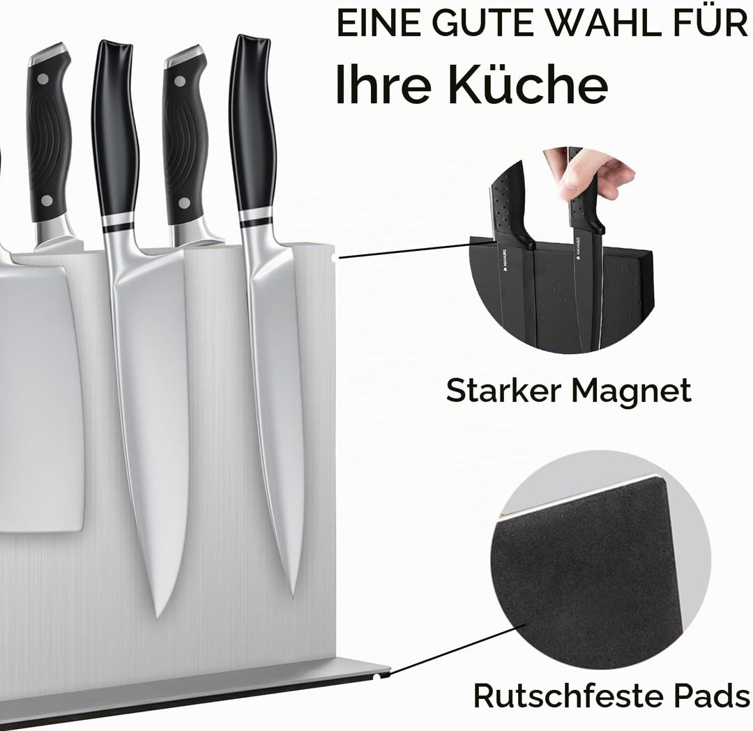 Magnetisches Messerhalter, Edelstahl-Magnetmesserblock-zweiseitige starke Magnetmesserleiste als Sta