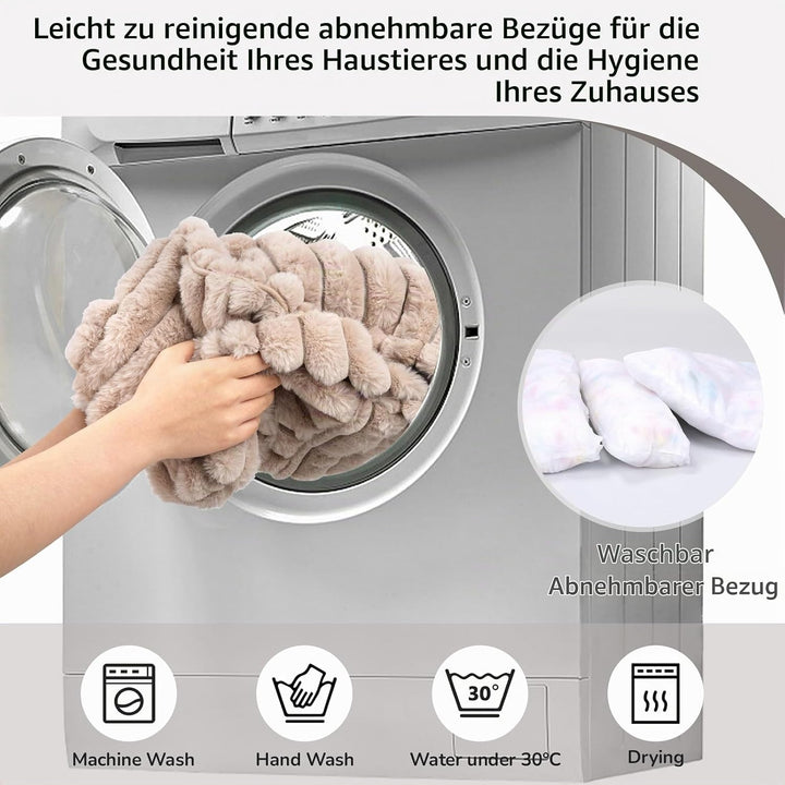 Katzenbett, Quadratisches Katzennest Haustierbett Tierbett Kleine Hundebett Waschbarer Flauschiges H