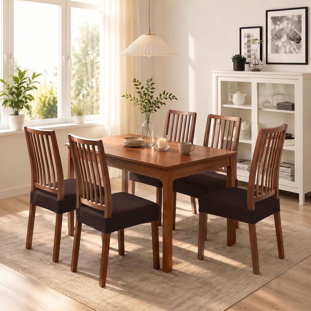 KELUINA Diamantgitter Jacquard wasserdichte Stuhl Sitzbezüge für Esszimmer Stretch Stuhl Sitzkissen