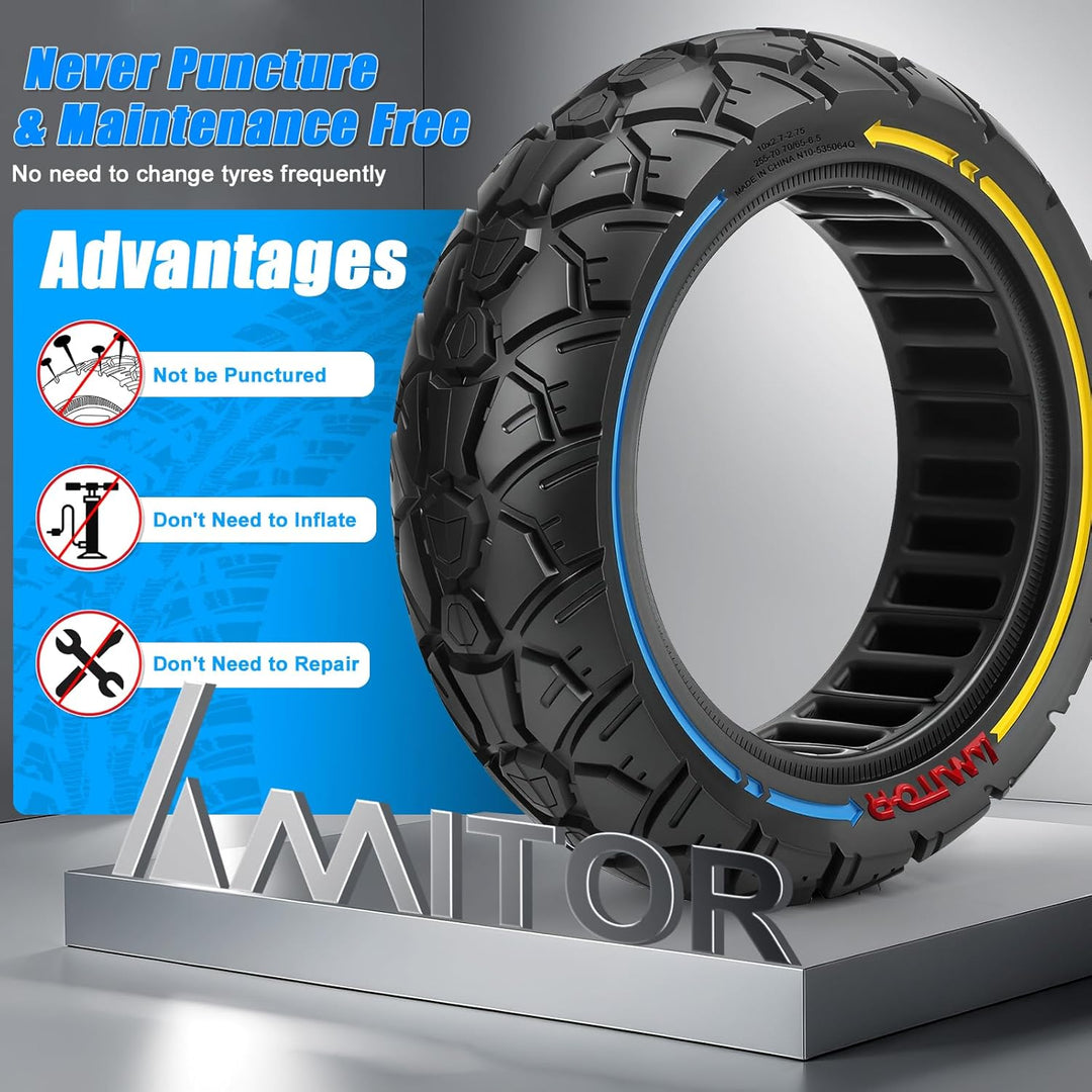 Vollgummireifen 10x2.70-6.5 Offroad, 10x2.75-6.5 Reifen Vollgummi, Pannensichere & Abriebfeste & War