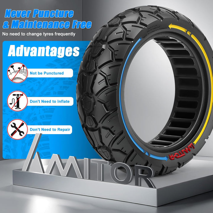 Vollgummireifen 10x2.70-6.5 Offroad, 10x2.75-6.5 Reifen Vollgummi, Pannensichere & Abriebfeste & War