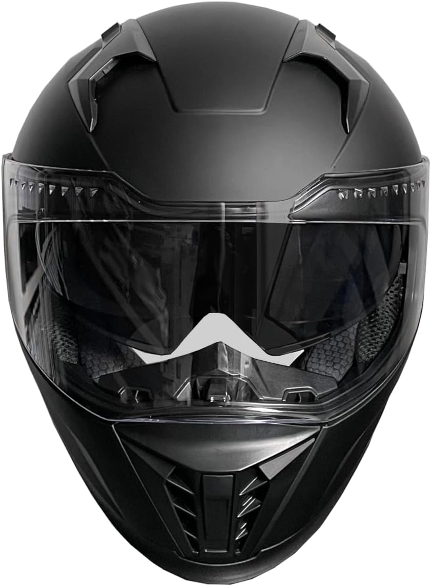 Integralhelm Helm Motorradhelm Rollerhelm RALLOX 09B Grösse XL matt schwarz mit Sonnenvisier, XL