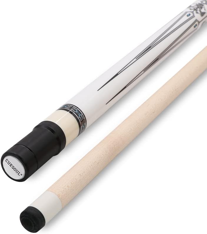 CUESOUL Galaxy 58 Zoll 19 Unzen Billardqueue, 13 mm Spitzen Weiss CSPC-GX-3, Weiss CSPC-GX-3