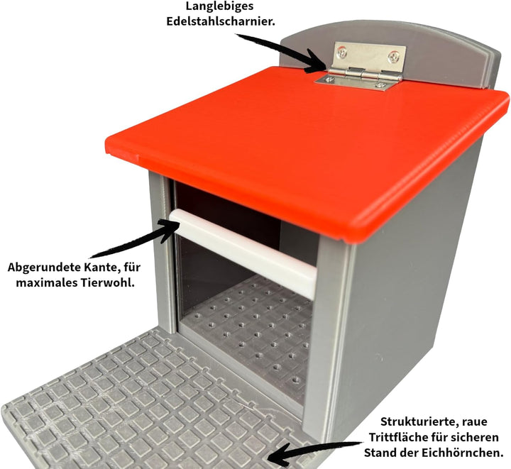 Eichhörnchen-Futterhaus – absolut witterungsbeständig, tierfreundlich, sehr langlebig und robust (Gr