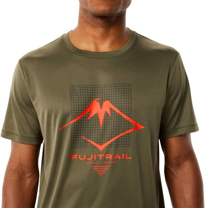 ASICS Fujitrail T-Shirt Running Herren Grün S, Gr&amp;