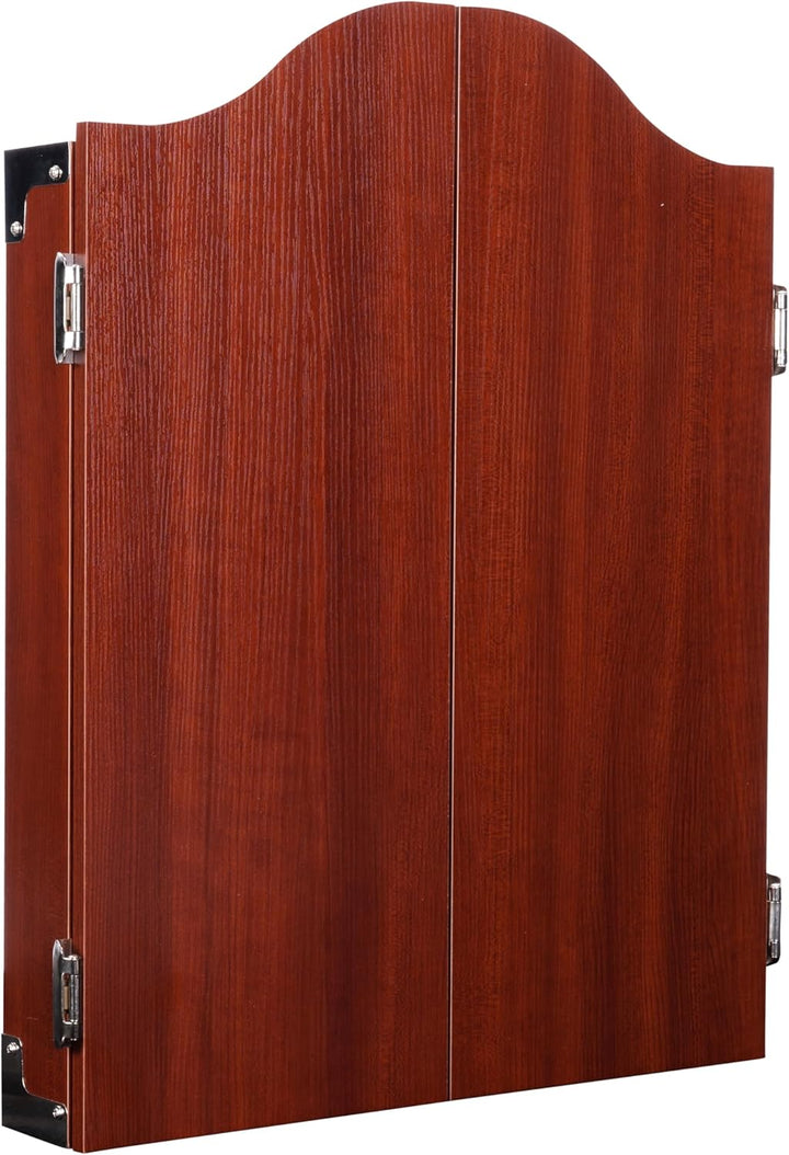 Holz Dartschrank, sisal Dartscheibe, inbegriffen 6 Darts 18gr und Zubehör dunkle Eiche, dunkle Eiche