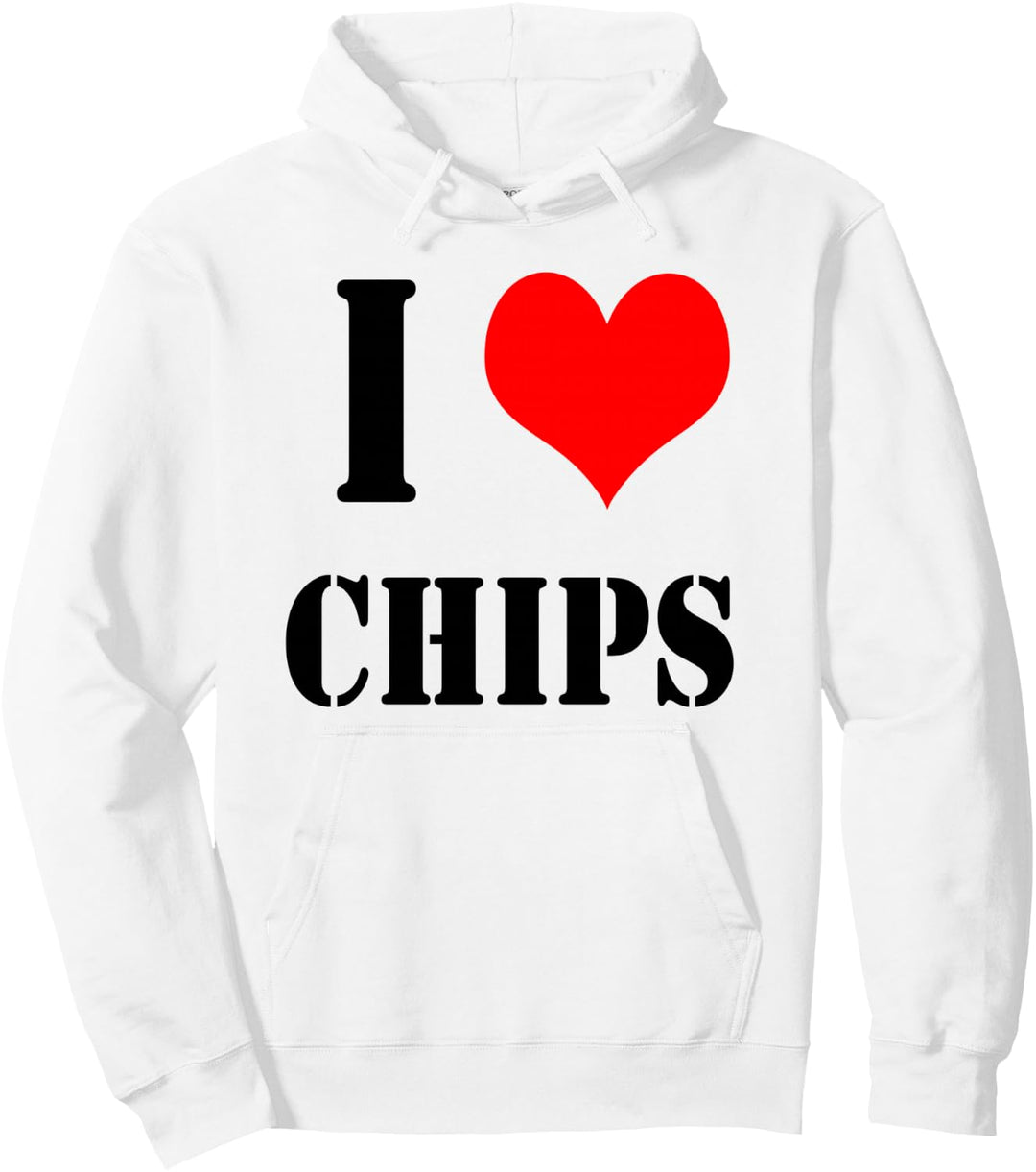 Ich liebe Kartoffelchips I Love Chips Pullover Hoodie