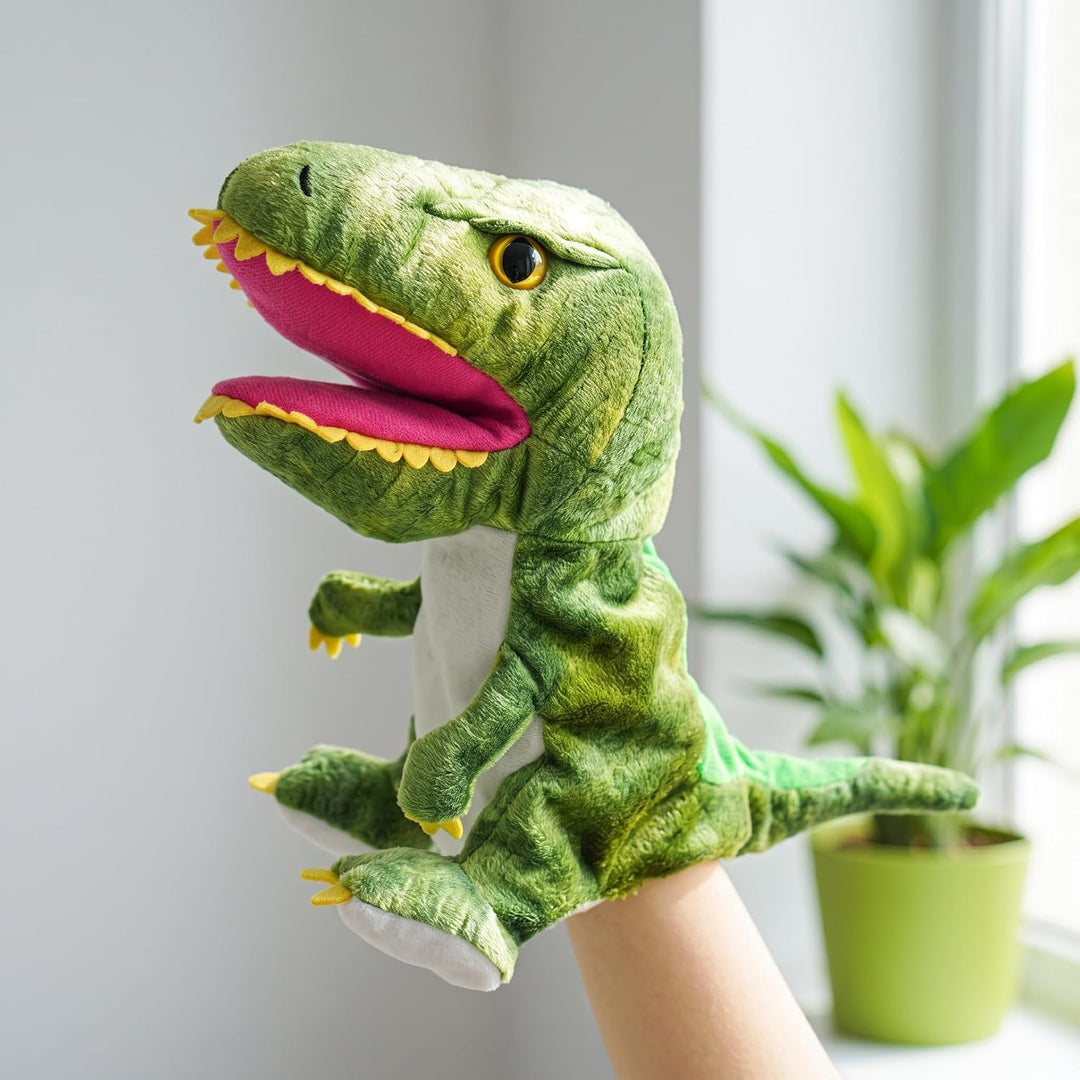 lilizzhoumax Dinosaurier Kuscheltier, Simuliertes Tier Dinosaurier Handpuppe aus Plüsch, Kawaii Nied