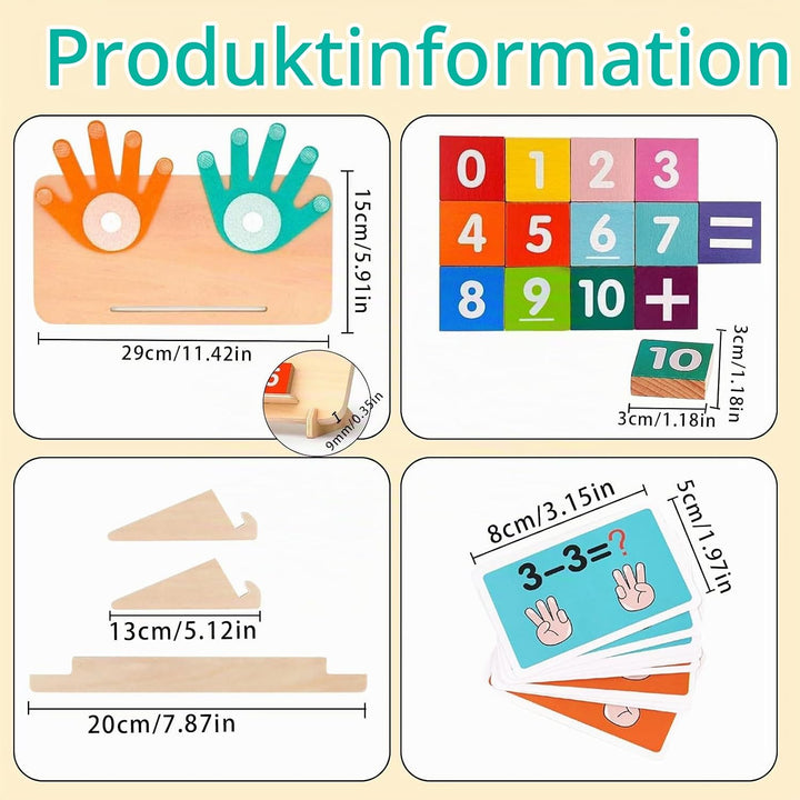 Holz Mathe Spielzeug Zählen Lernen für Kinder, Pädagogische Rechenspiel 3 4 5 6 Jahre, Montessori Ma
