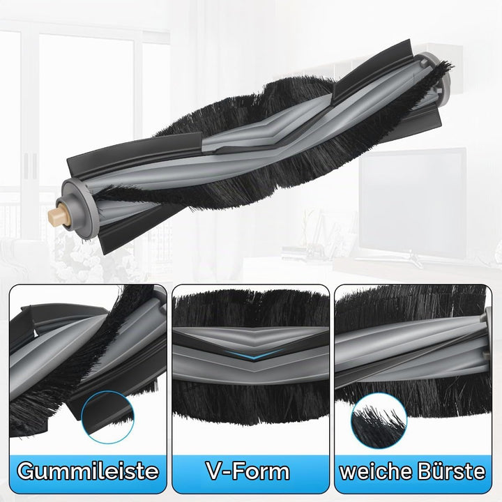 2 Stücke Ersatzteile Hauptbürste für ECOVACS DEEBOT X1 Omni/ X1e Omni/ X1 Turbo/ X1 Plus, Zubehör fü