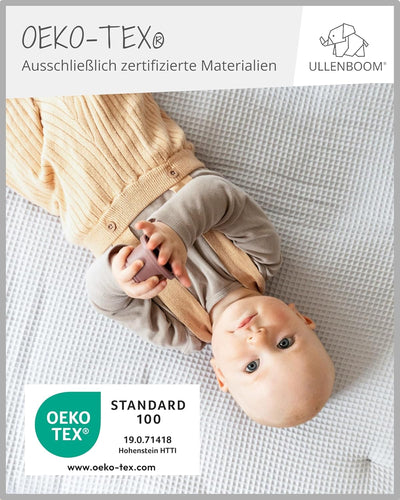 ULLENBOOM ® Baby Krabbeldecke 120x120 cm gepolstert in Grau (Made in EU) - Krabbeldecke für Baby mit