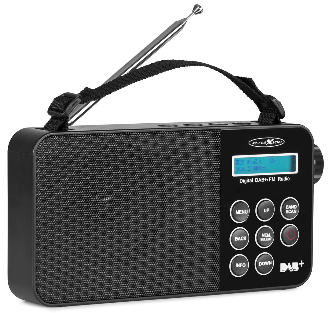 Reflexion TRA2350DAB+ Tragbares UKW Radio mit DAB/DAB+ (8Watt) Displayanzeige, Netz- und Batteriebet