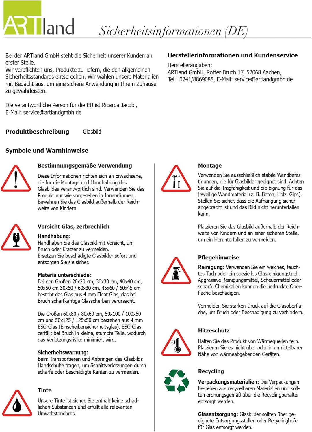 ARTland Wanddeko Glasbilder Wandbild Glas Bild einteilig Ernährung Genuss Lebensmittel Gewürz Foto R