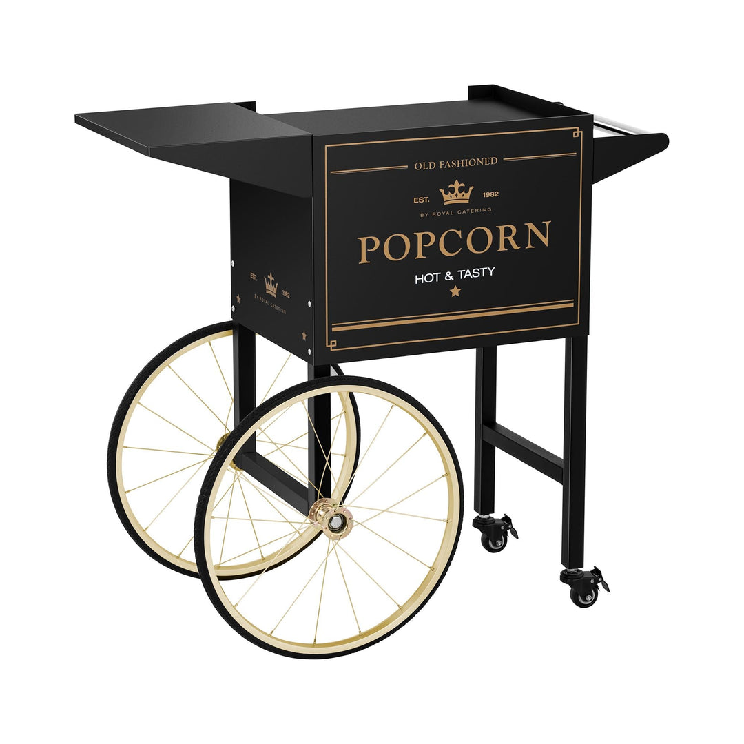 Royal Catering RCPT-BGWG-1 Popcornwagen Wagen für Popcornmaschine Popcorntrolley 2 Bremsen schwarz &