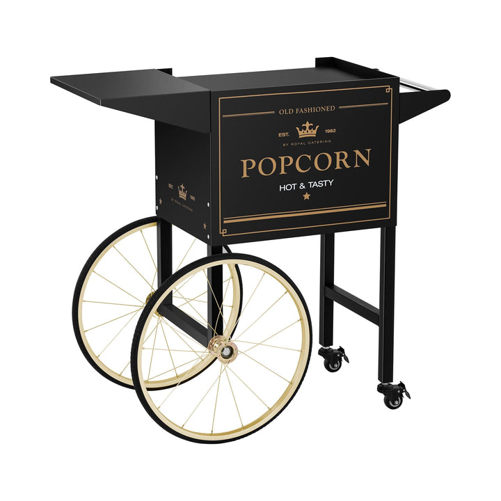 Royal Catering RCPT-BGWG-1 Popcornwagen Wagen für Popcornmaschine Popcorntrolley 2 Bremsen schwarz &