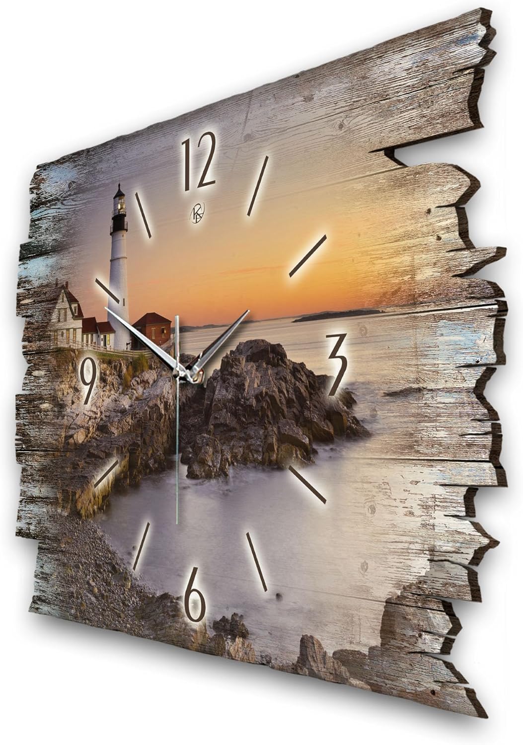 Kreative Feder Pferd Reiten Shabby Style Designer Wanduhr Uhr aus Holz *Made in Germany leise ohne T