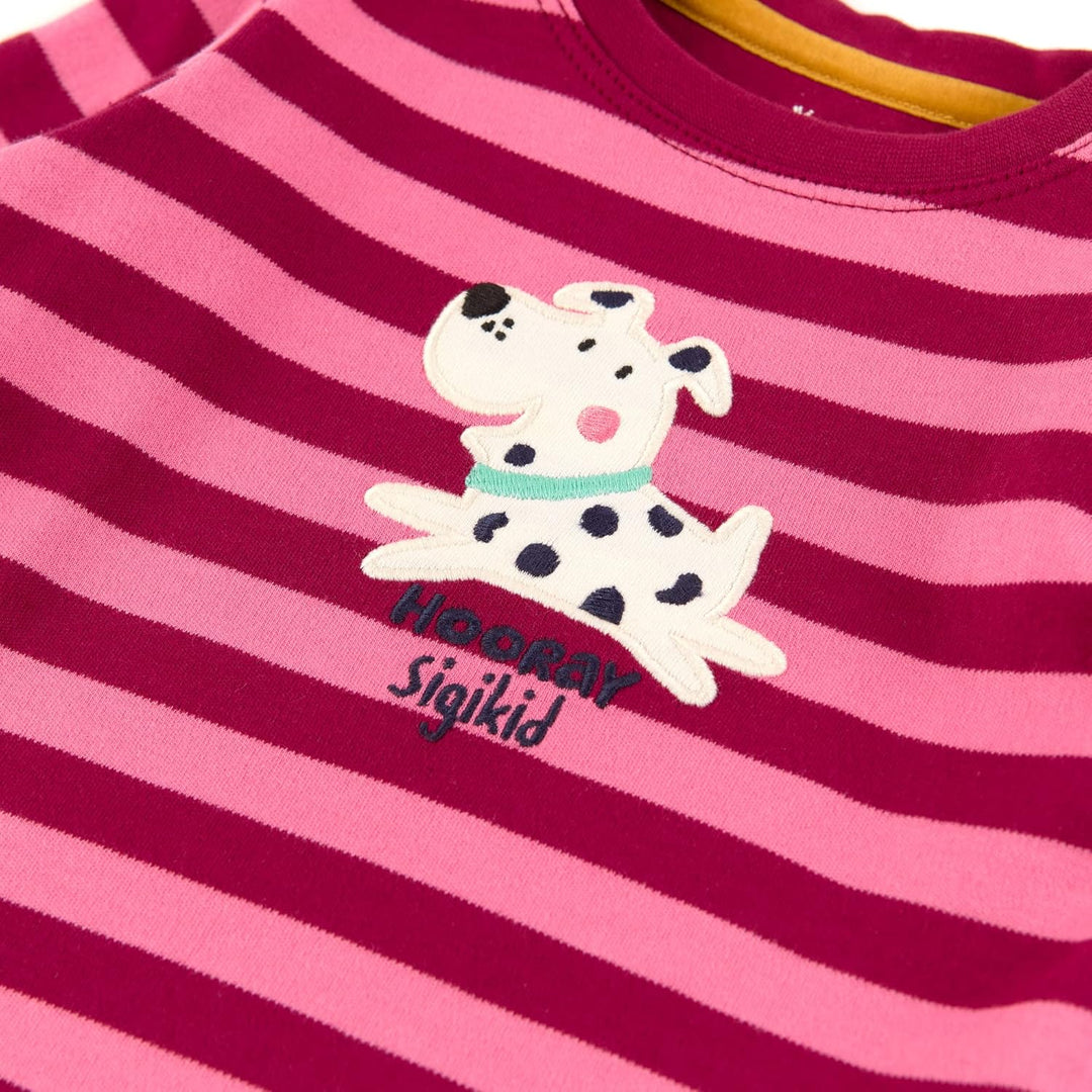 Sigikid Baby-Mädchen Langarmshirt aus Bio-Baumwolle T-Shirt 62 Rosa-rot/Gestreift, 62 Rosa-rot/Gestr