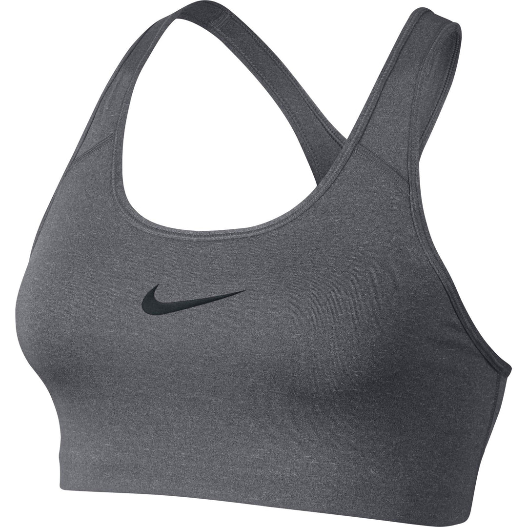 Nike Damen Classic Swoosh Sport,Bh mit Mittlerem Halt S Grau (Carbon Heather/Anthracite/Black), S Gr