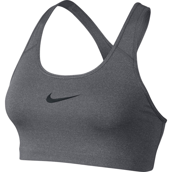 Nike Damen Classic Swoosh Sport,Bh mit Mittlerem Halt S Grau (Carbon Heather/Anthracite/Black), S Gr