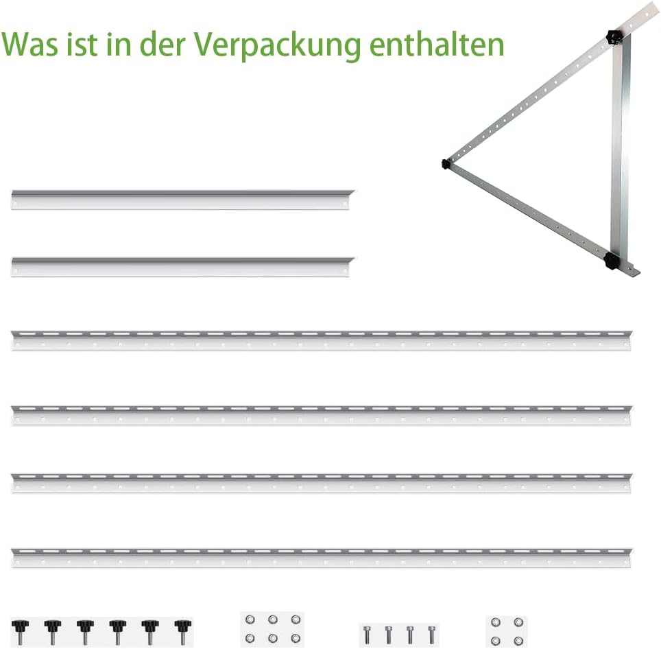 TEOV Befestigung Solarpanel Halterung 1140mm, Solarmodul Halterung für Balkonkraftwerk Flachdach Zie