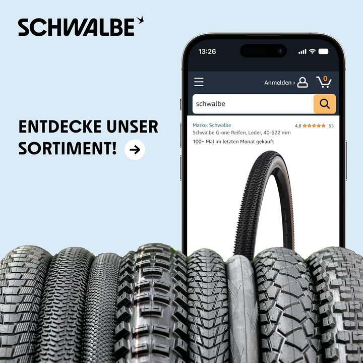 Schwalbe - Marathon Plus Reflex – Trekkingreifen mit Reflexstreifen für Fahrräder. 26x1.35, 26x1.35