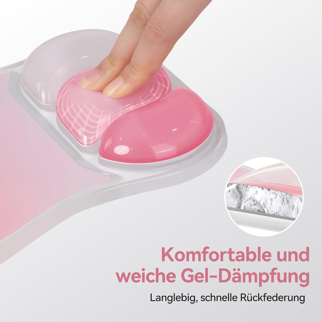 TECKNET Mauspad mit Gelkissen Foam Mousepad Ergonomisches Wasserdicht Komfort Mausmatte mit Handgele
