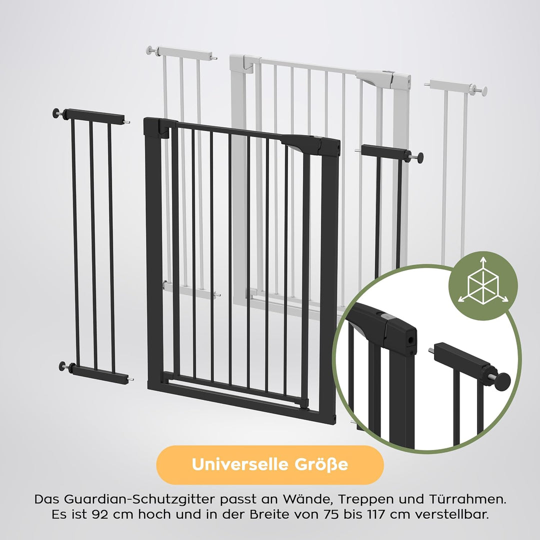 Tulano Guardian 5.0 Treppenschutzgitter ohne Bohren - 75–117 cm GUARDIAN 5.0 BLACK 75 – 117 cm, GUAR